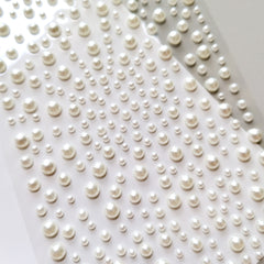 Flat Back Pearl Stickers Self Adhesive for Beauty Makeup Nail Art Phone DIY