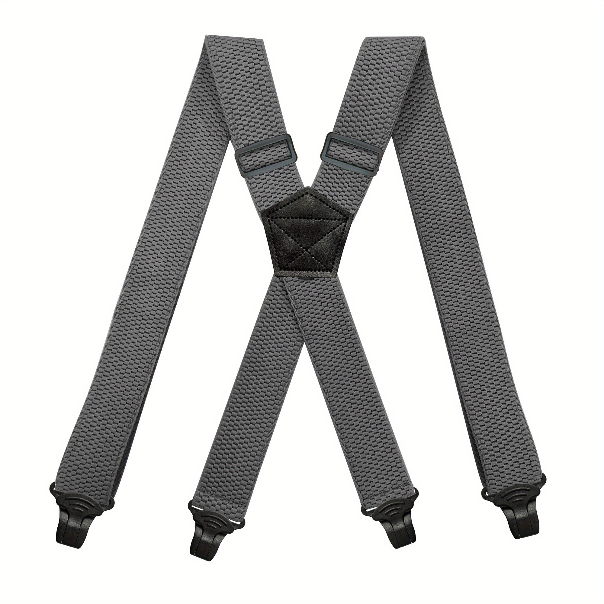 Big & Tall X-back Work Suspenders 4 Plastic Gripper Clips