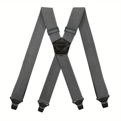 Big & Tall X-back Work Suspenders 4 Plastic Gripper Clips