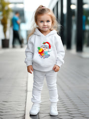 Christmas Bunny Print Hoodies Pants Set For Girls Boys