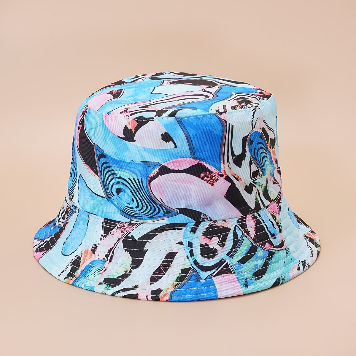 Colorful Cyberpunk Eye Print Bucket Hat for Women