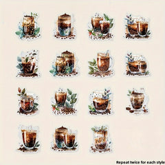 30pcs Coffee Diary Series PET Sticker Pack DIY Decoration Stickers