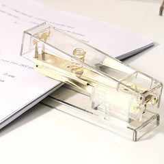 Clear Acrylic Stapler Champagne Hardware Desk Accessory Office Home School