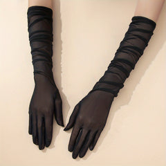 Mesh Breathable Long Gloves, Women's Dress Gloves for Party Prom Wedding