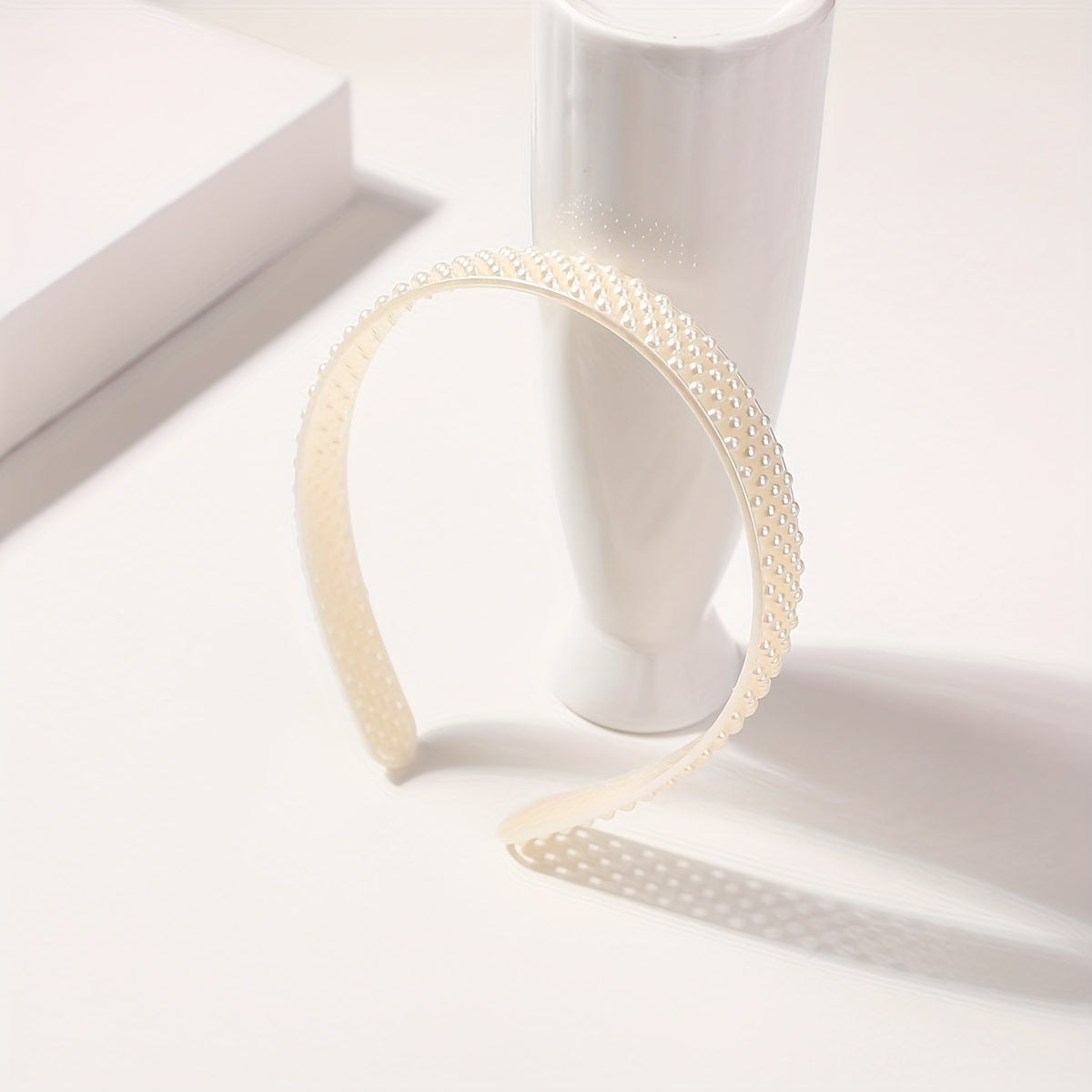 Faux Pearl Headband Wide Bridal Headdress Hair Band Wedding Party
