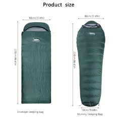 Duck Sleeping Bag for Autumn and Winter, Men and Women, Cold Resistant