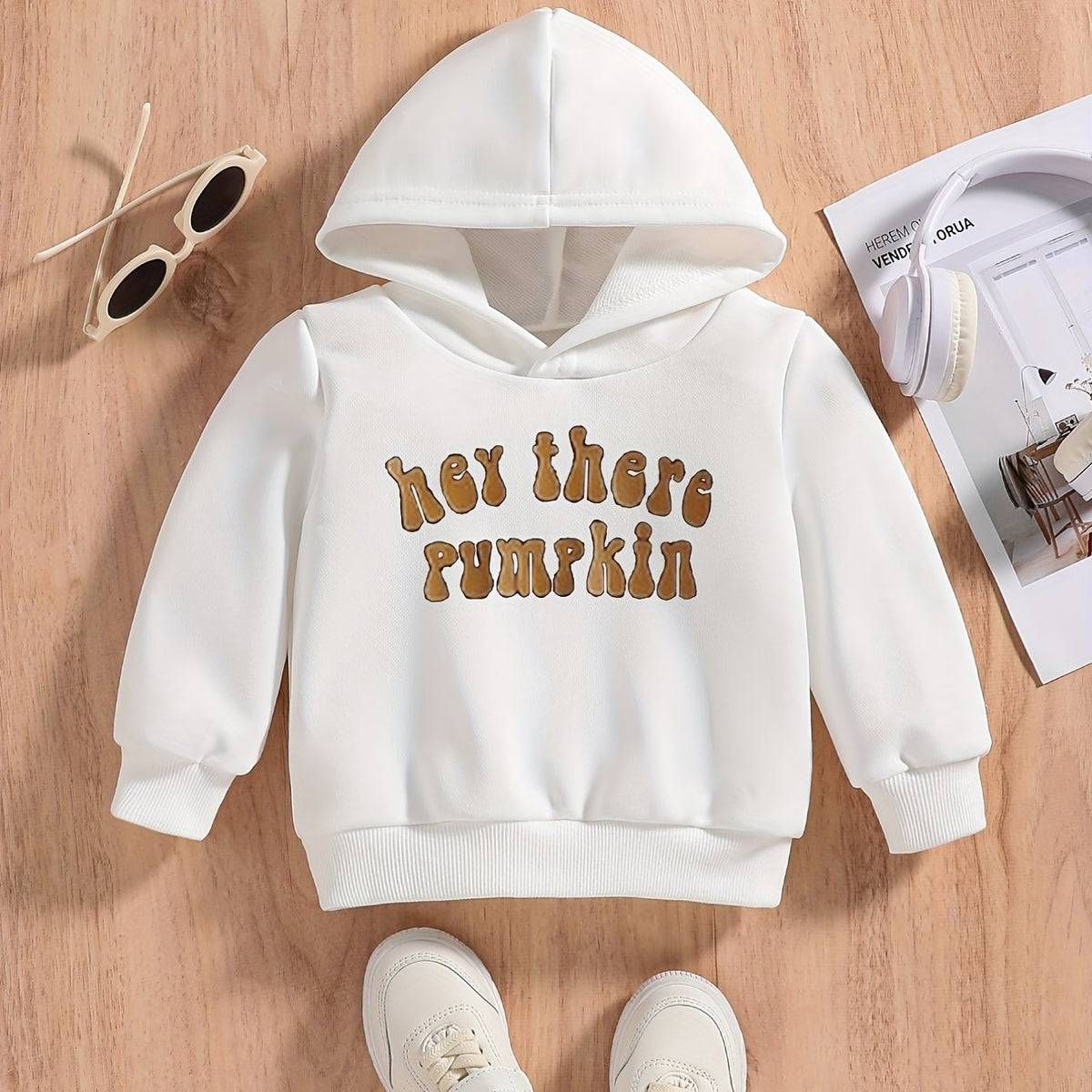 HEY THERE PUMPKIN Baby's Casual Pullover Hooded Sweatshirt