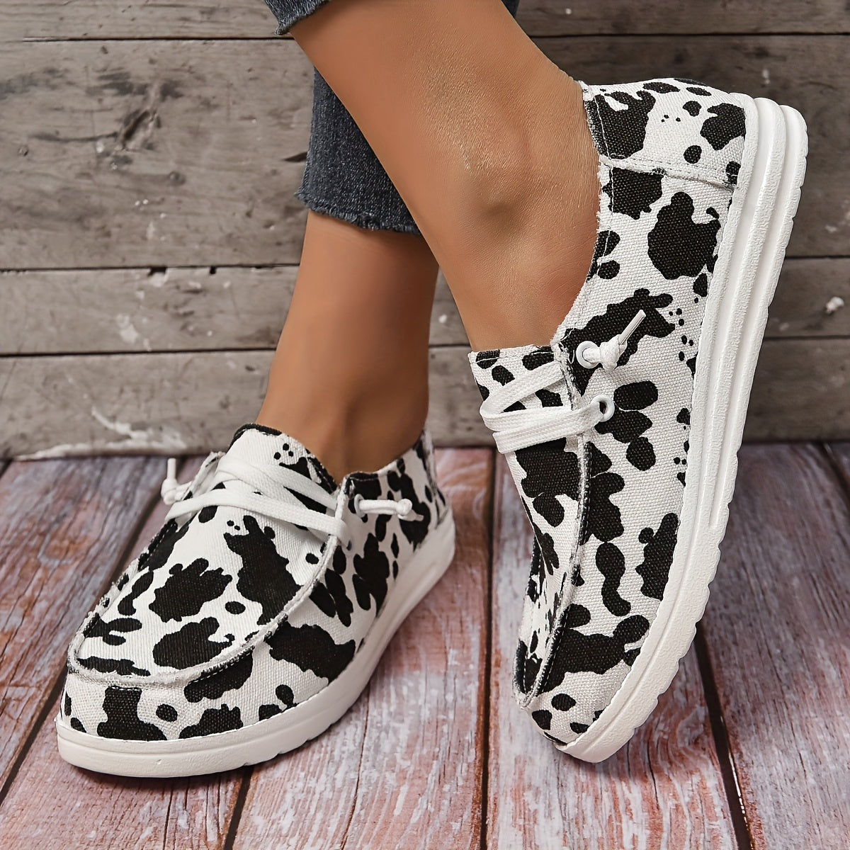 Women's Canvas Slip-On Shoes Low Top Flat Loafers