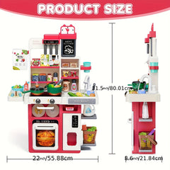 Kids Kitchen Play Set with Stove Sink and Play Food