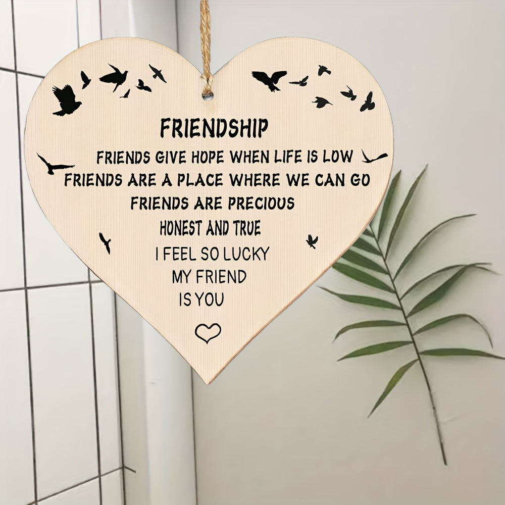 Funny Friendship Wooden Door Pendant - Christmas Gift