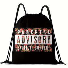 Letters Print Drawstring Bag Lightweight Sports Backpack Gym Bag
