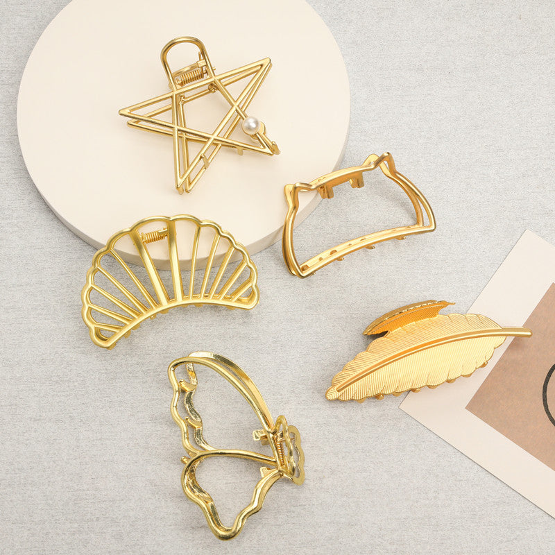 Large Metal Hair Claw Clips Hair Catch Barrette Jaw Clamp For Women