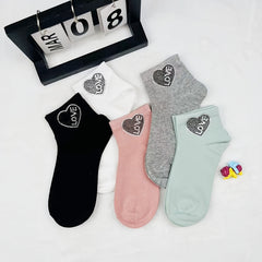 Heart Rhinestone Socks Women's Crew Short Stockings
