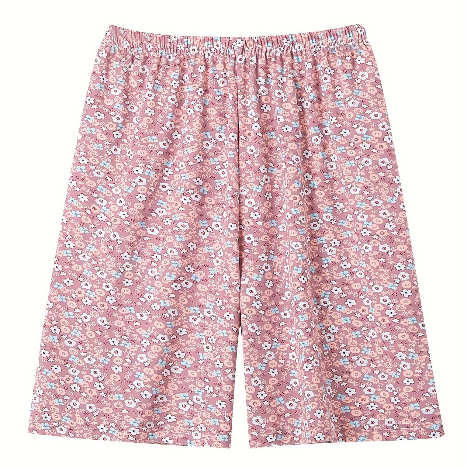  Boho Floral Print Lounge Shorts - High Stretch Waistband