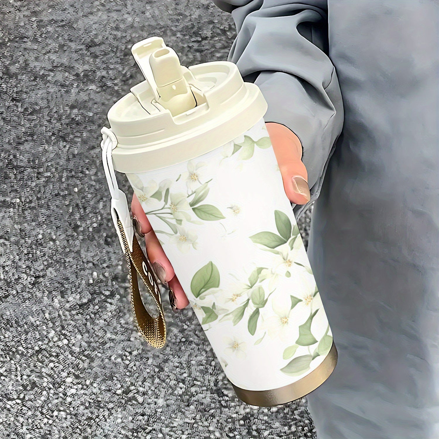Floral 316 Insulated Travel Tumbler: Stainless Steel Water Cup