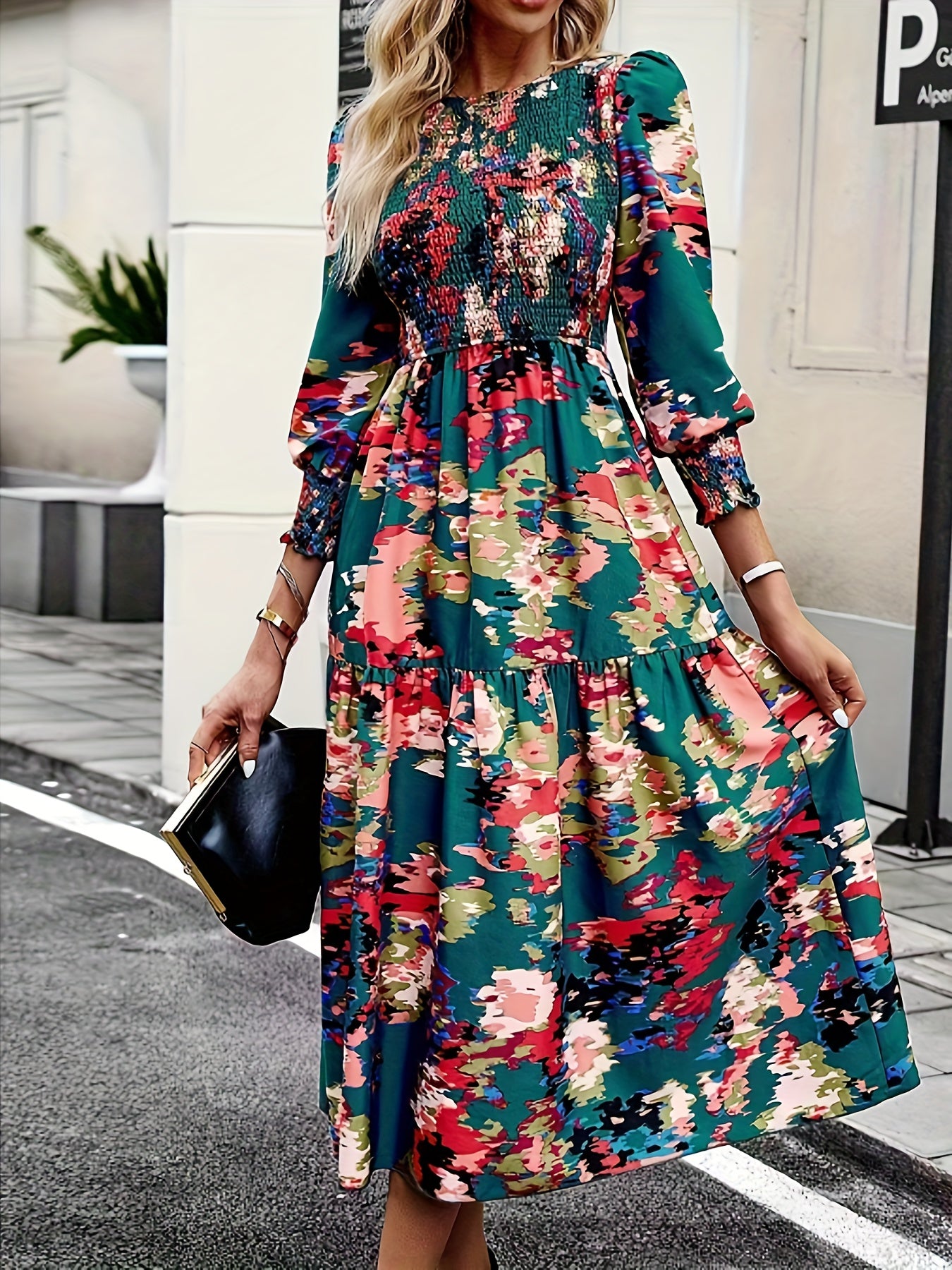  Tie Dye Smock Maxi Dress