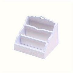 Wooden Bookshelf & Desk Set for Toy House Decor Study Scene Replica