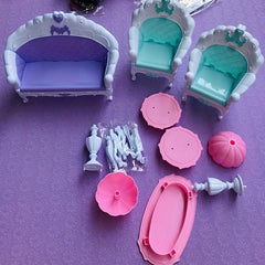 QSMARTOY European Style Sofa and Armchair Combo for Dollhouse