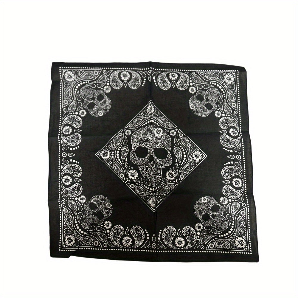 Retro Skull Head Square Scarf Hip hop Style Small Headscarf