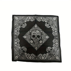 Retro Skull Head Square Scarf Hip hop Style Small Headscarf