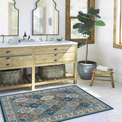 Vintage Boho Area Rugs Non Slip Low Pile Washable