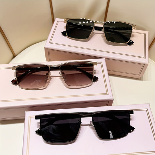 Square Sunglasses Gradient UV400 Sun Shades Metal Glasses