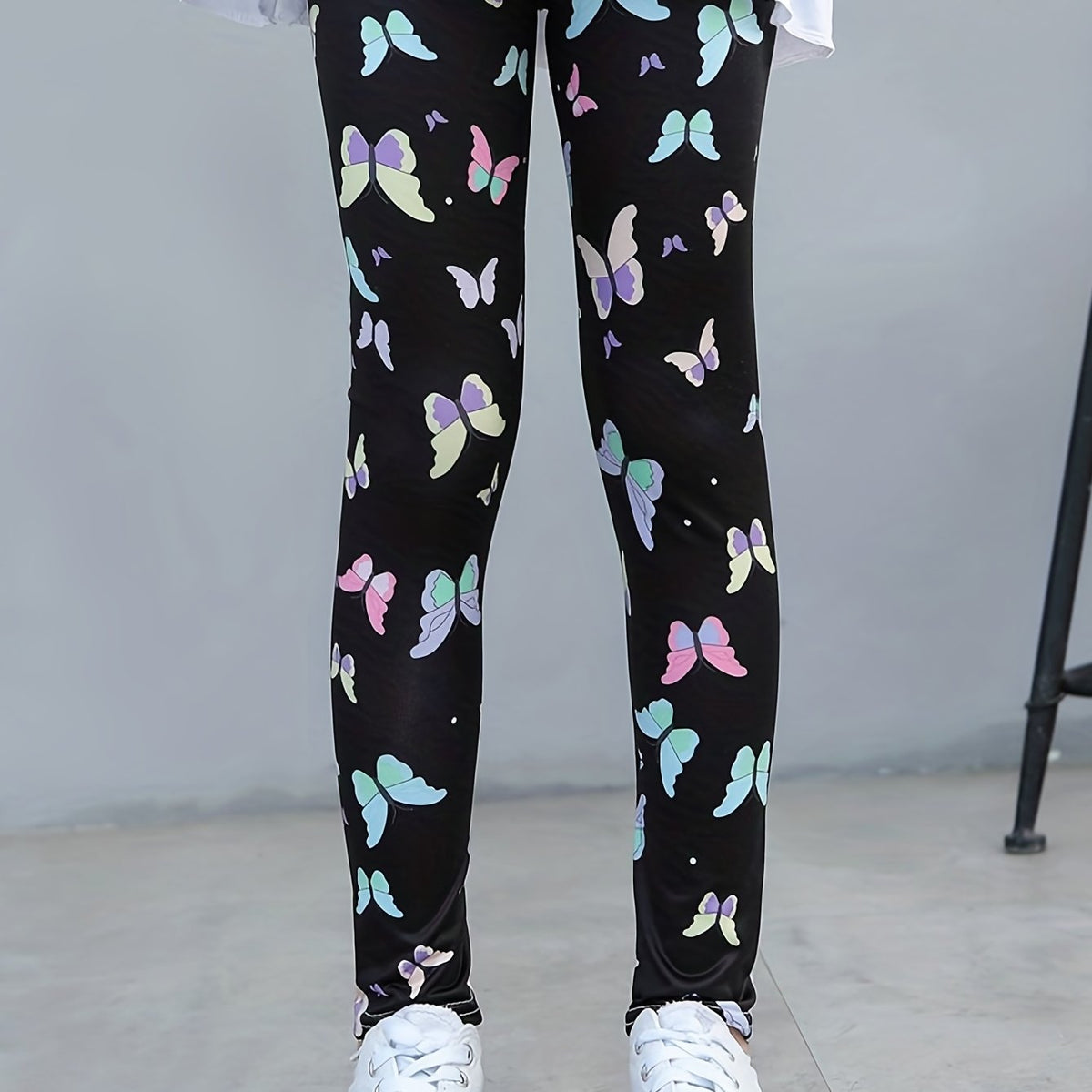 Girls Butterfly Graphic Stretch Yoga Leggings High Waist Slim Pants