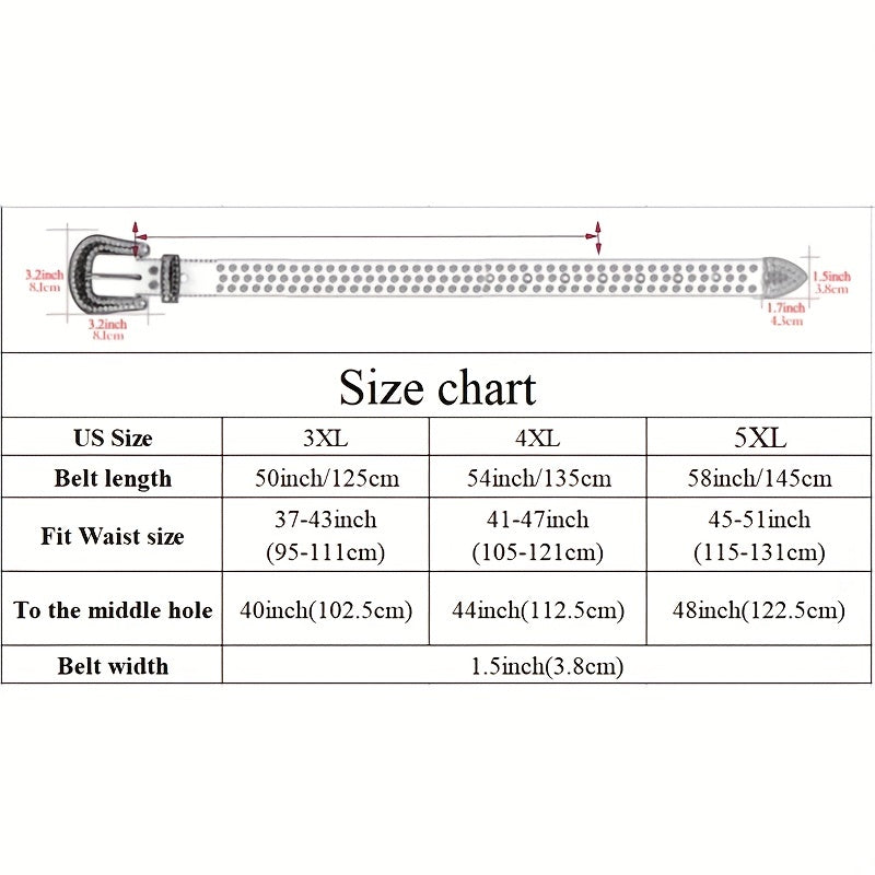 Red Rhinestone Belt Western Cowgirl Waistband Y2K Hip Hop Sparkly Belt