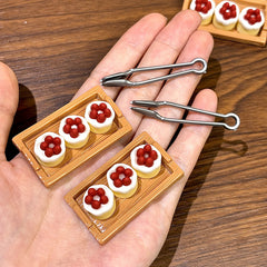 Strawberry Cake&Clip with Tray Dollhouse Accessories