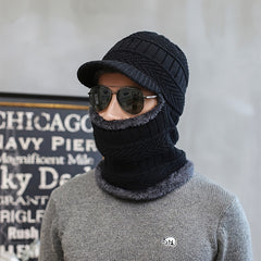 Men's Winter Fleece Beanie Scarf Set