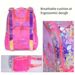 Colorful Transparent Daypack Beach Backpack Kids School