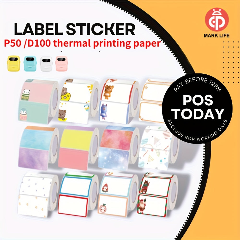 Little Bear Thermal Label Paper for P50 and D100 Label Machine - 220 Sheets