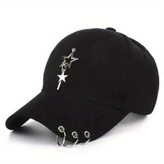 Iron Ring Star Pendant Baseball Cap Unisex Hip Hop Cotton Dad Hats