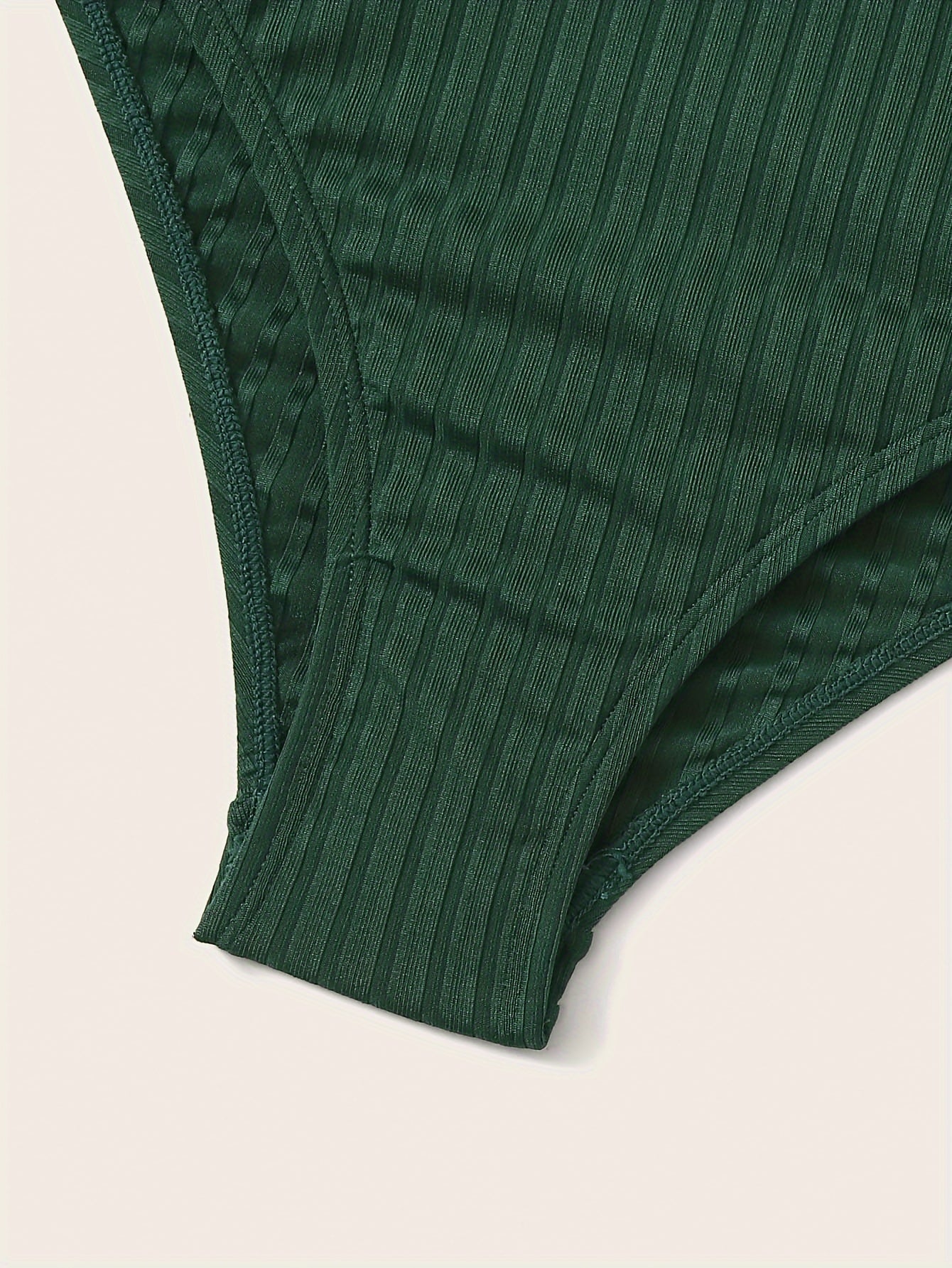  Ribbed One Shoulder One Piece Swimsuit