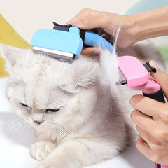 2-in-1 Pet Grooming Comb & Deshedding Tool - for Cats Dogs Puppies