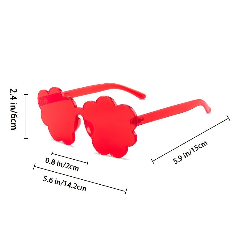 Thick Sliced Candy Love Sunglasses Flower Frameless