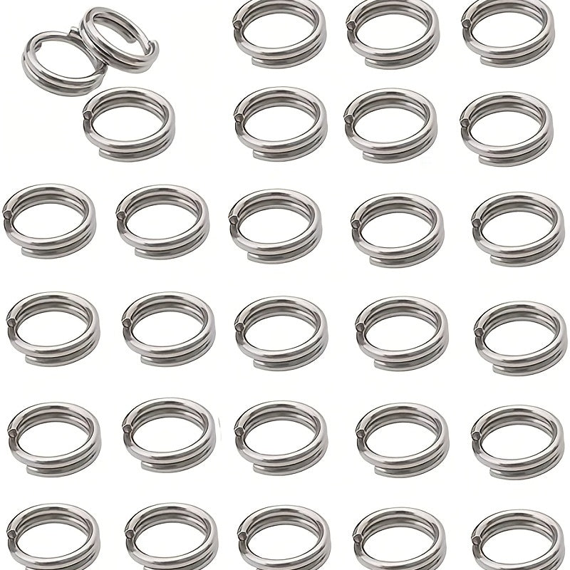 100pcs Stainless Steel Split Ring Double Ring Jump Ring Mini Connecting Key Ring
