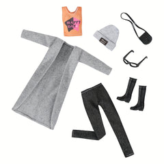 Girl Doll Clothes 7pcs Set Windbreaker Jacket Sleeveless Inner Layer