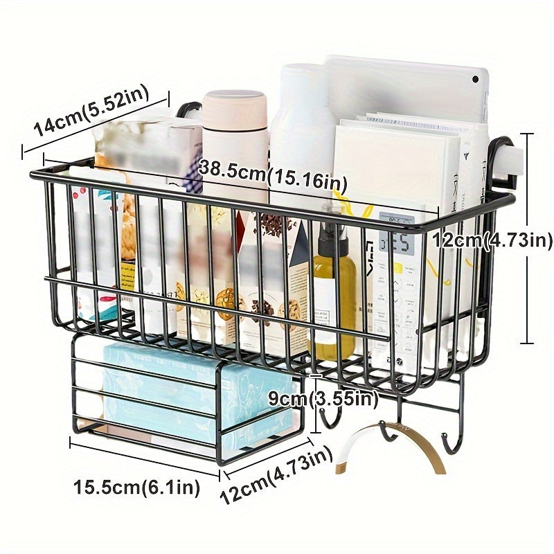Bedside Storage Rack Hanging Basket Dorm Room Organizer