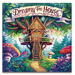 Dreamy Tree House Adult Coloring Book - Intricate Nature Scenes
