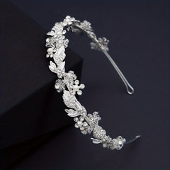 Rhinestone Faux Pearl Headband Alloy Head Hoop Queen Hair Band