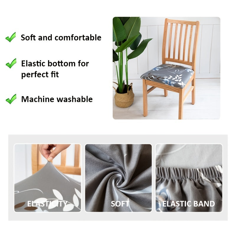 Stretchy Removable Dining Chair Seat Covers Washable Slipcover