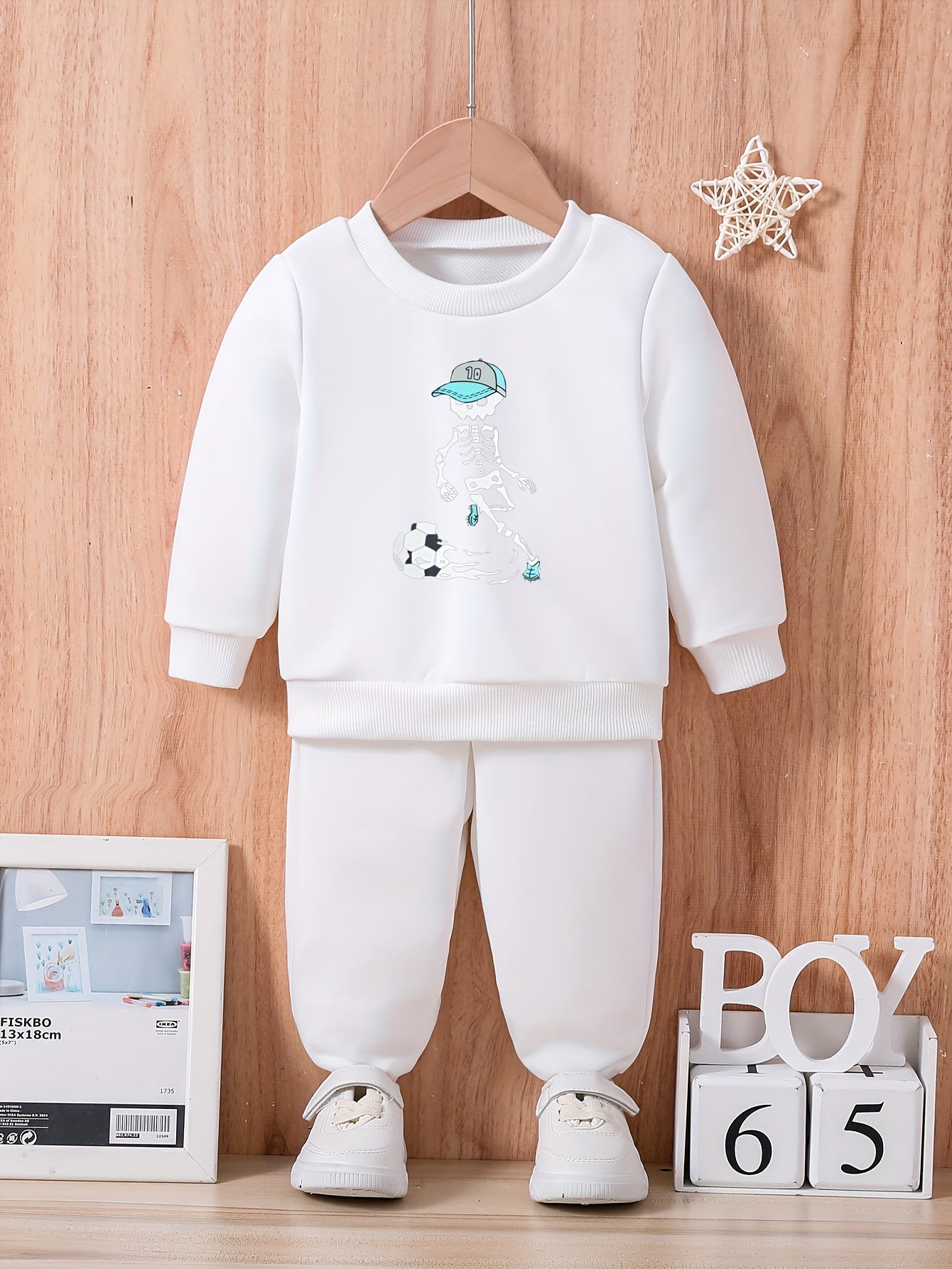 Baby & Football Player Print Outfit Set