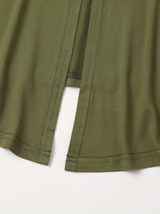  Solid Half Sleeve Open Front Cardigan
