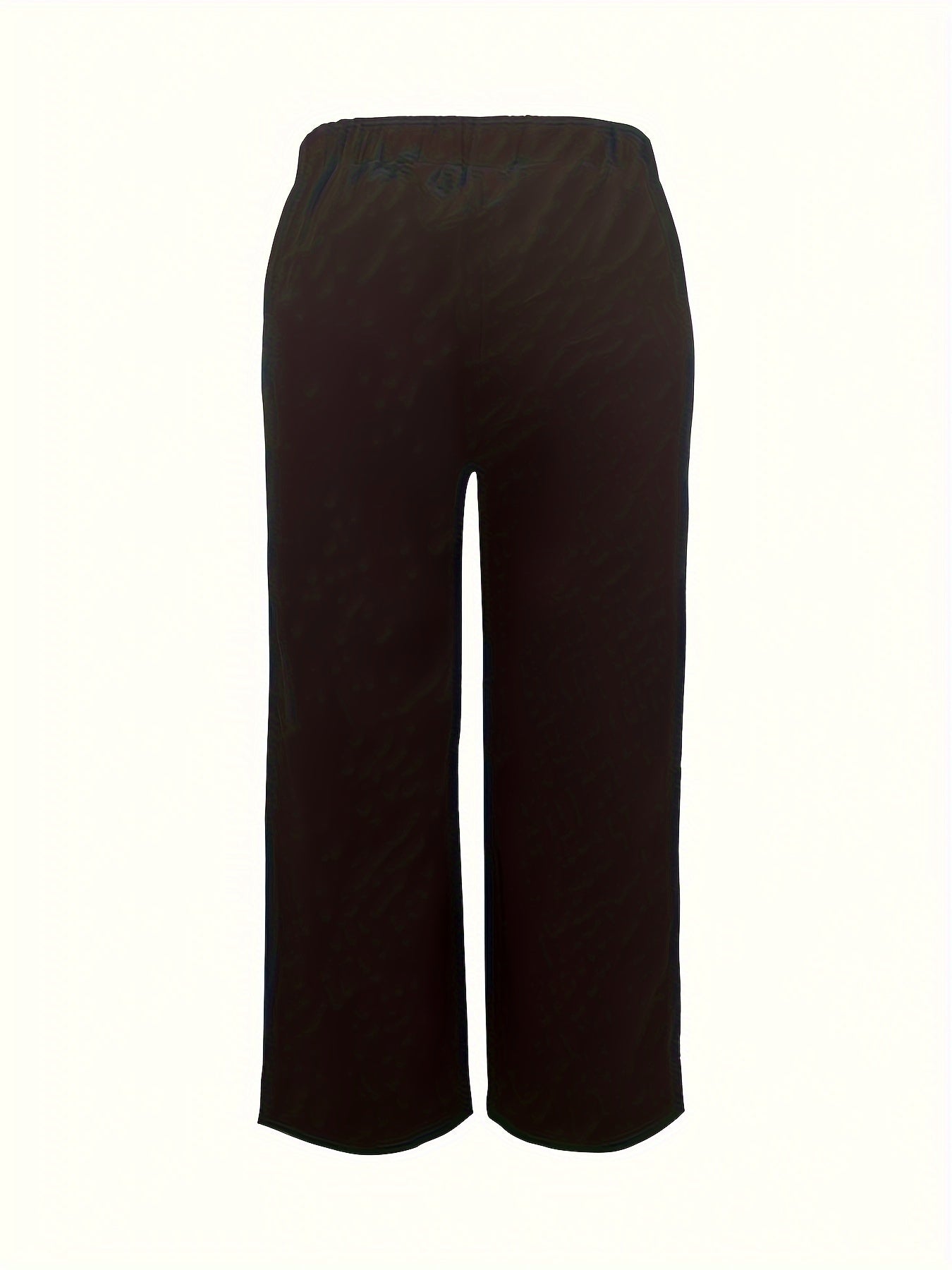  Wide Leg Trousers Solid Elastic Stretch Casual Pants