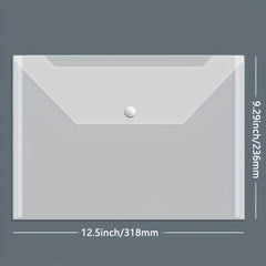 10pcs A4 Transparent Plastic Envelope File Bags for Office Storage