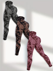Tie Dye High Waist Yoga Pants With Pocket