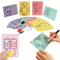 Cartoon Grid Symmetrical Drawing Graphics for Kids