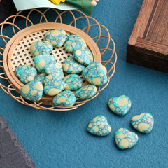 12PCS Healing Crystal Palm Polished Heart Shaped Gemstones Set For Reiki Energy