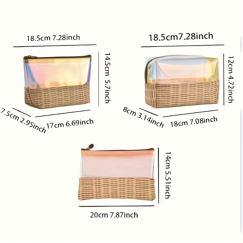 Clear Laser Travel Toiletry Bag Zipper Pencil Case